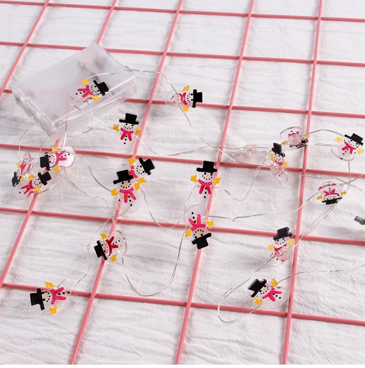 

2M 20 LED Snowman Snowflake Santa Claus Christmas Light String Garland Christmas Tree Decor Holiday Lighting Home Decorative