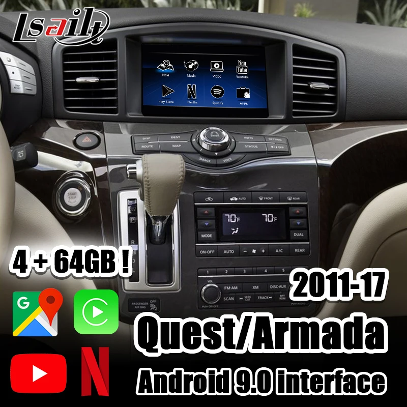 Lsailt PX6 4 Гб CarPlay/Android интерфейс с YouTube Netflix Android авто для 2011 2017 армады патруль Pathfinder