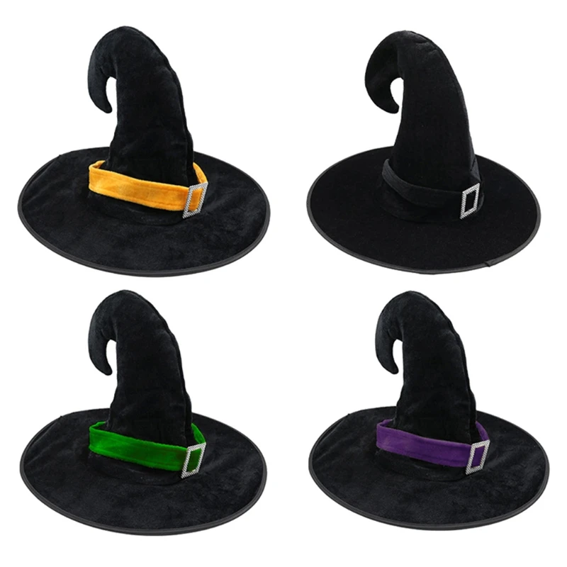 Черная Хэллоуин ведьма шляпа с крючком наконечник Маскарад косплей волшебник