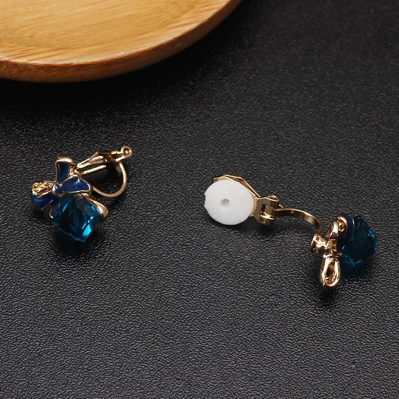 Crystal Clip On Earrings Women Trendy Without Piercing Stud No Hole Earring Rhinestone Ear Clips Jewelry | Украшения и аксессуары