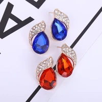 red wing earrings new trend net celebrity foreign style crystal earrings female temperament super flash ear jewelry