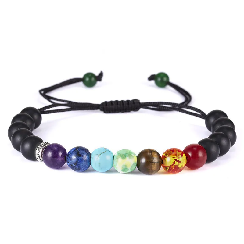 

Bead Chakra Bracelet 7 Chakras Lava Rock Stone Bracelet Natural Stone Yoga Beads Bracelets Relax Healing Bangle for Men Women