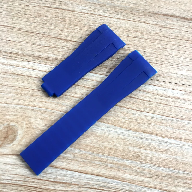 

20mm Soft Black Green Blue Curved End Nature Rubber Watchband For Role strap RX Daytona Submariner GMT explorer 2 Bracelet