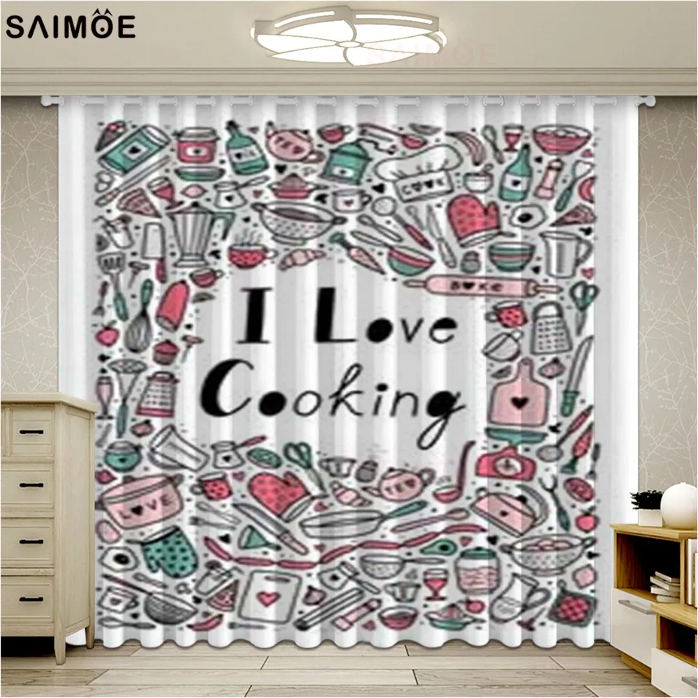 

Cute Cartoon Curtain Modern Bedroom Living Room Curtains Children's Dormitories Curtains Kitchen Home Decor Ultra Micro Shading