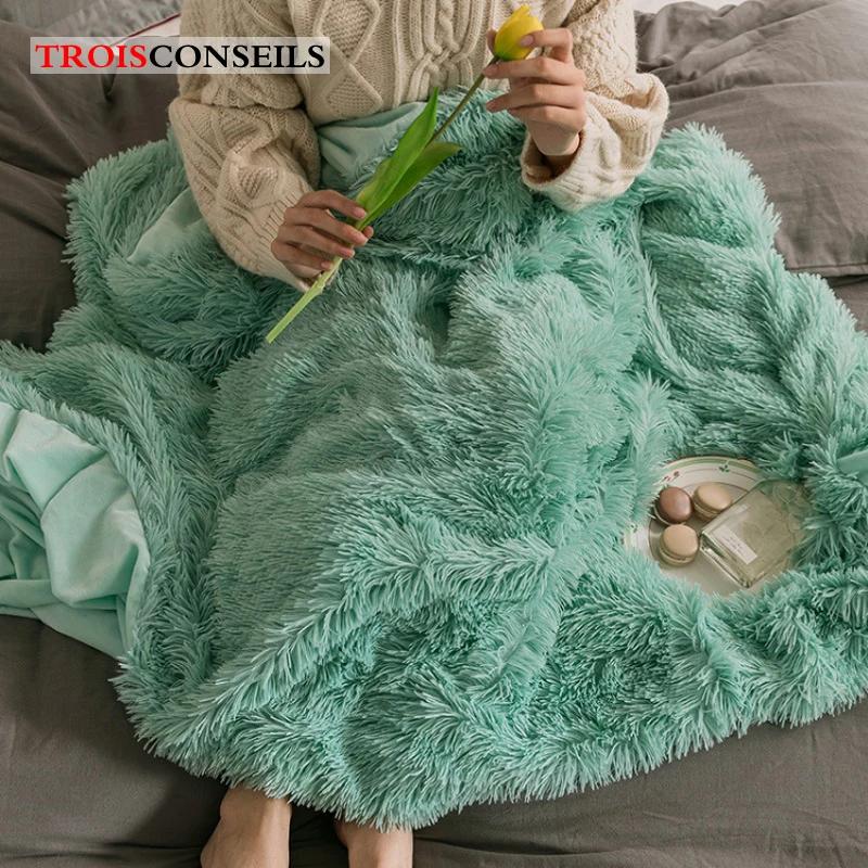 

150*200 Shaggy Coral Blanket Winter Warm Blanket Office Fluffy Rest Sofa Couch Bedding Cover Bedsheet Student Home Bedspread
