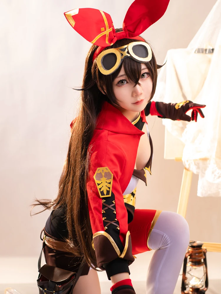 Rolecos Game Genshin Impact Amber Cosplay Costume Women Red Halloween Top Uniform Full Set -Zentai shop online Hac0e81ebbb7b45dca6259a793cfc1ca51.jpg