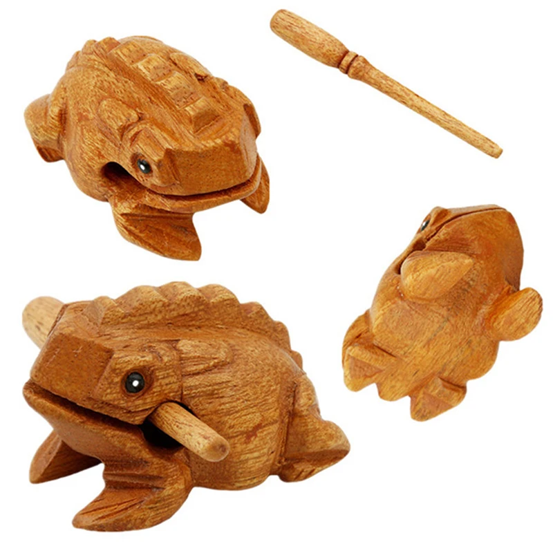 

Kids Toy Musical Decompress Toys Money Lucky Frog Traditional Wooden Musical Instrument Percussion Rasp Brinquedos Gift