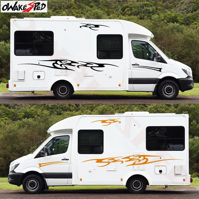 Автомобиль Стайлинг дома виниловые рисунки стикеры наклейки Набор Camper Ван кэмпер караван Авто обе стороны тела модифицированные наклейки