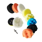 11 шт.компл. 3 дюймов диск автомобильного полировщика самоклеящаяся полировка воском губки шерстяное колесо полировальные подложки для полировальная машинка для автомобилей с эксцентриковым, адаптер для дрели