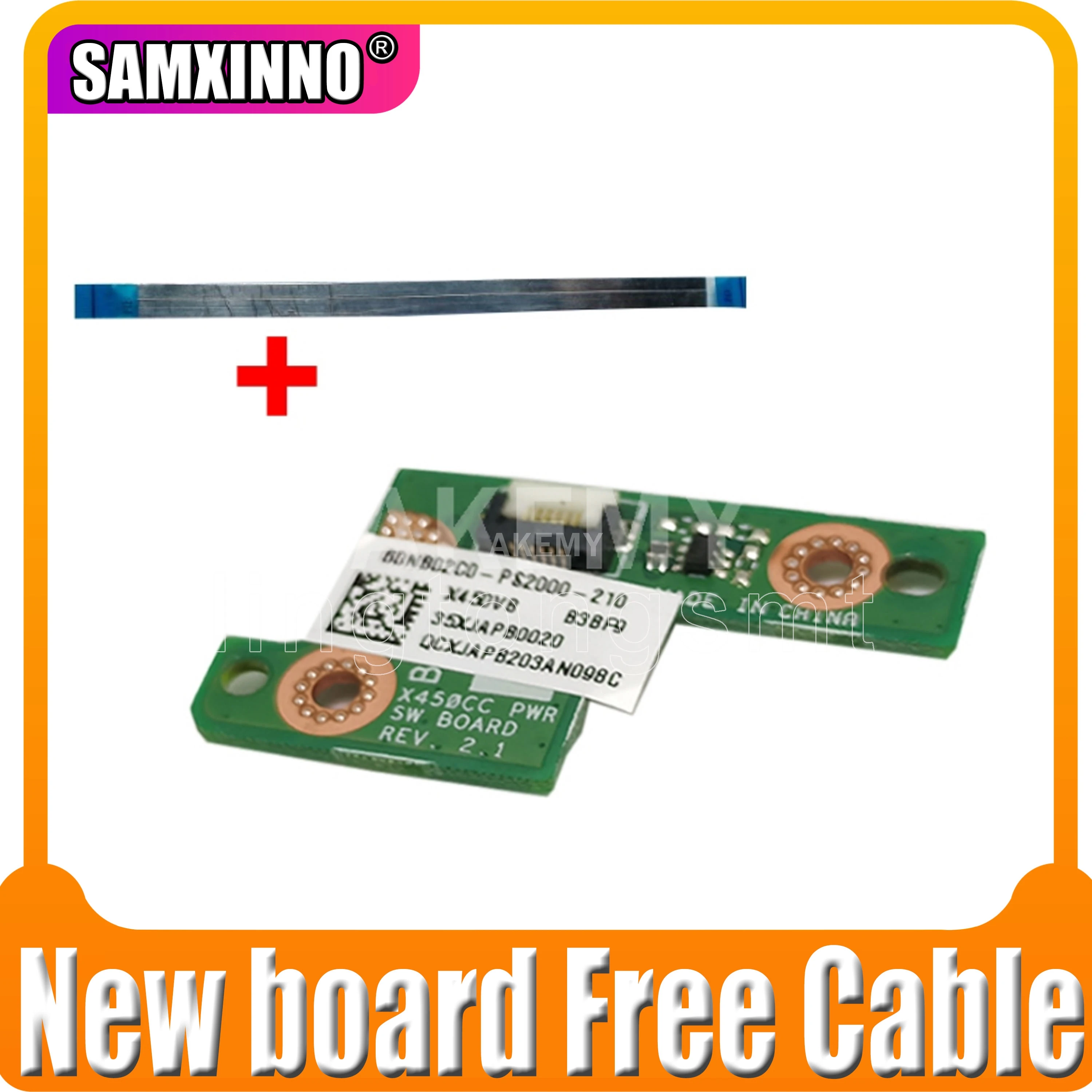 

Akemy новая оригинальная плата переключателя кнопки питания с кабелем для For Asus A450C X452C Y481C X450LD Y481L X452L X450LA A450L