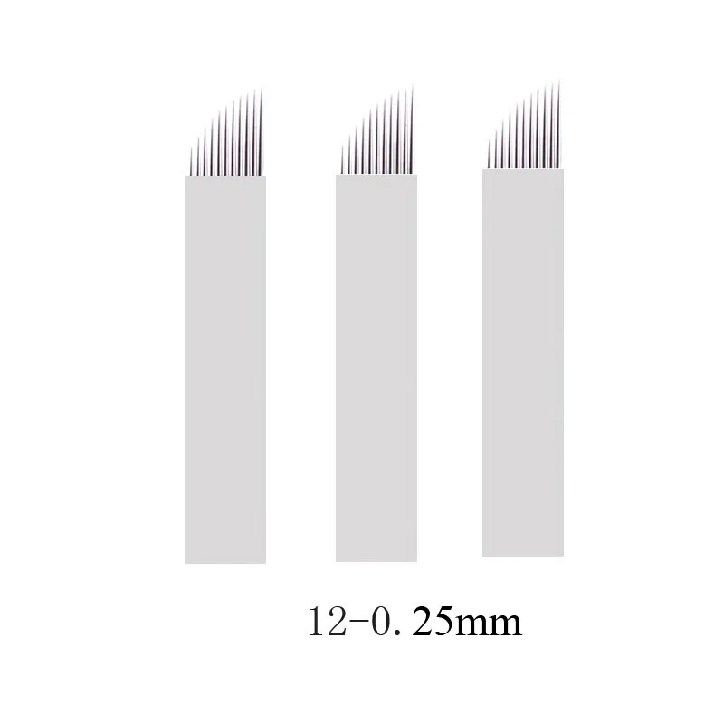 

50 шт. 0,25 мм Lamina 12 Pontas Flex 0,25 m перманентные иглы с микролезвиями для ручного пигмента татуажа бровей перманентного макияжа