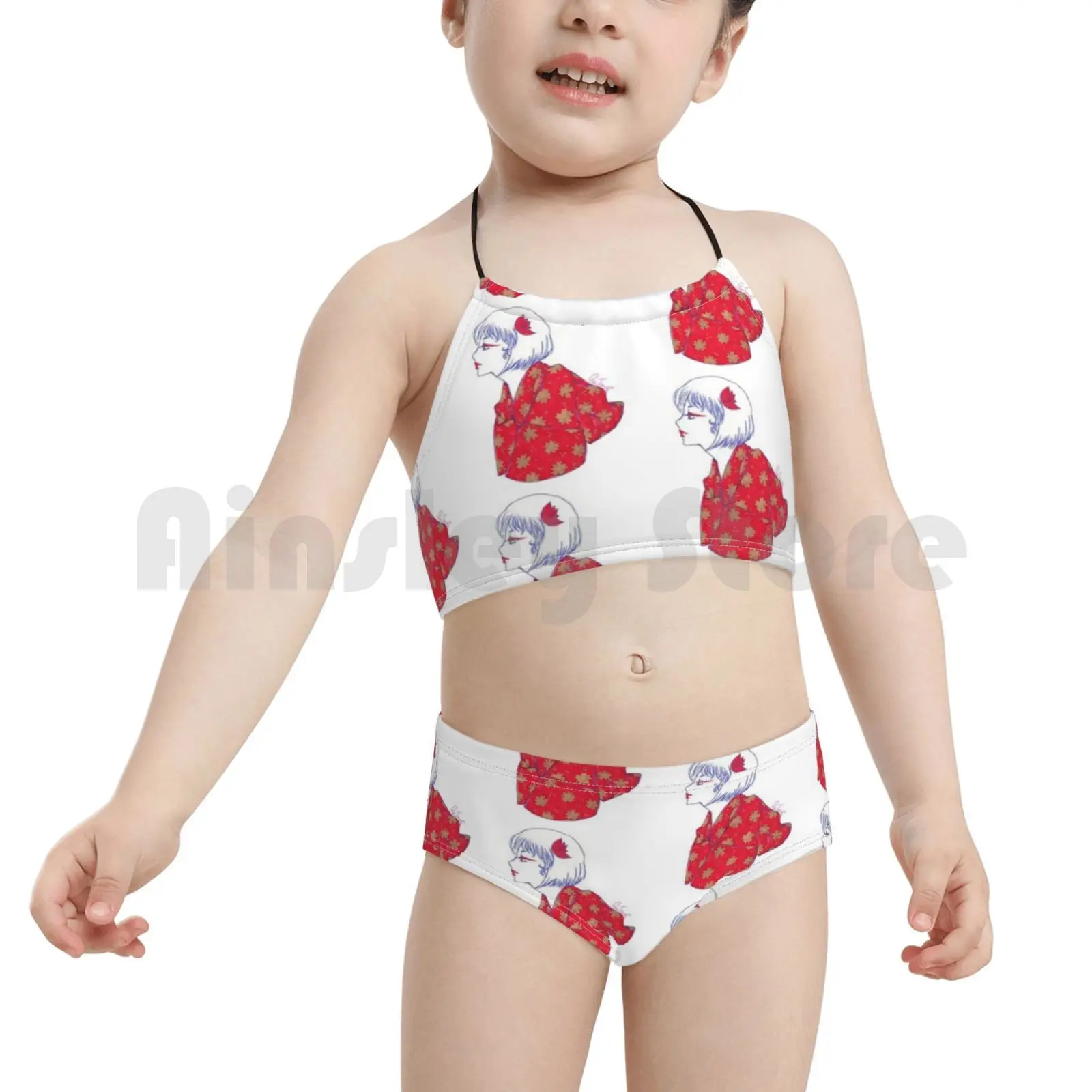 

Geisha Swimsuit Bikini Padded High Waist Geisha Japanese Manga Colorful