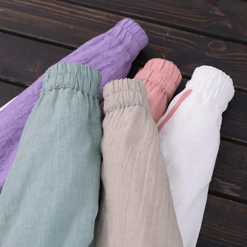 

Simple Retro Stitching Cotton Linen A-line Skirt Female Summer Loose Wild Elastic Waist Multicolor Women Long Skirts aq742