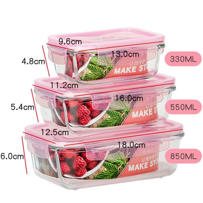 

3 Pcs Microwave Oven Heating Lunch Box for Worker with Lid Seal Box