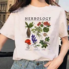 Футболка с изображением гербических растений, школьная мастерская и розыгрыш, хлопковые футболки нового дизайна, футболка с изображением цветов