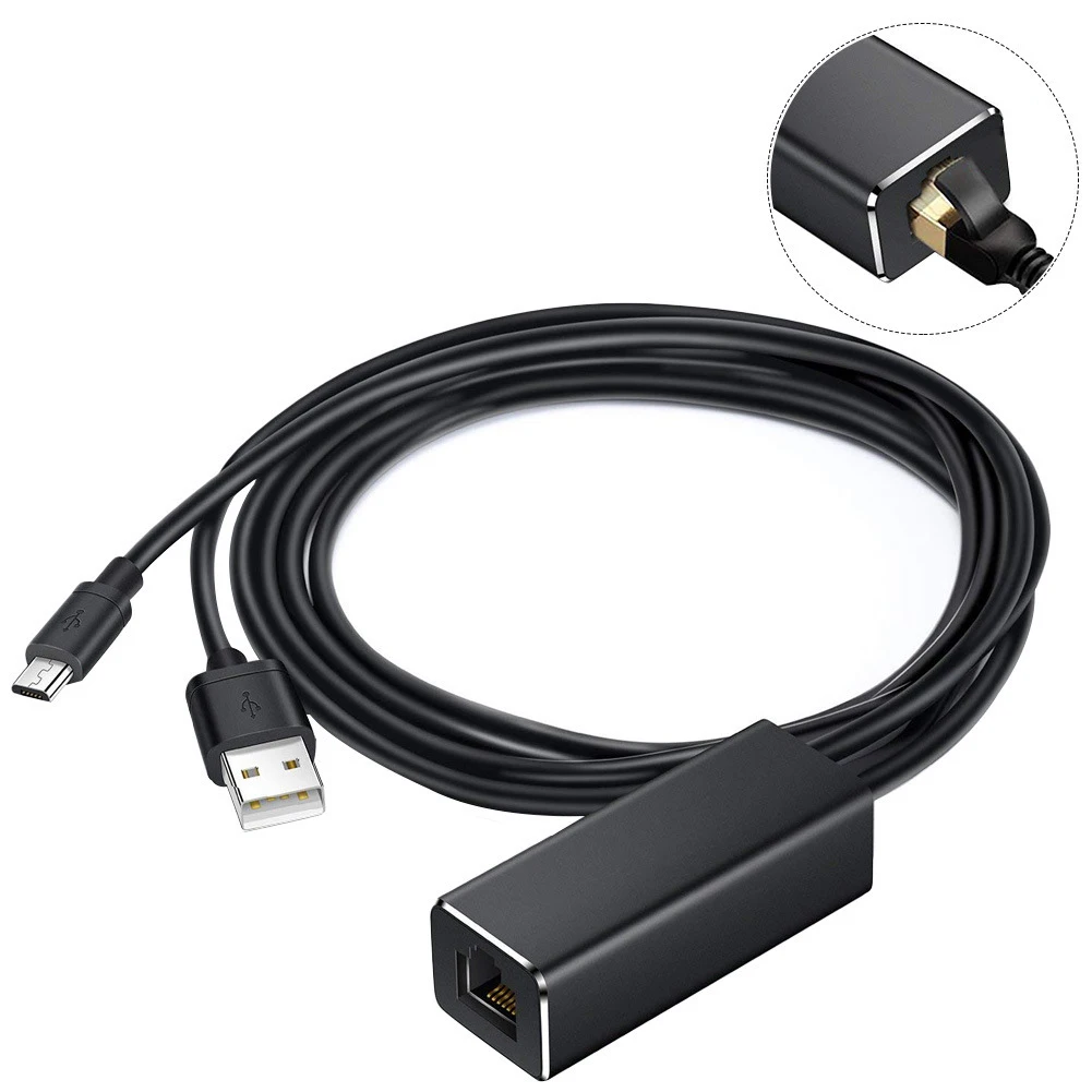 2 в 1 сетевой адаптер Micro USB Ethernet кабель для Chromecast Fire TV Stick|USB-гаджеты| |