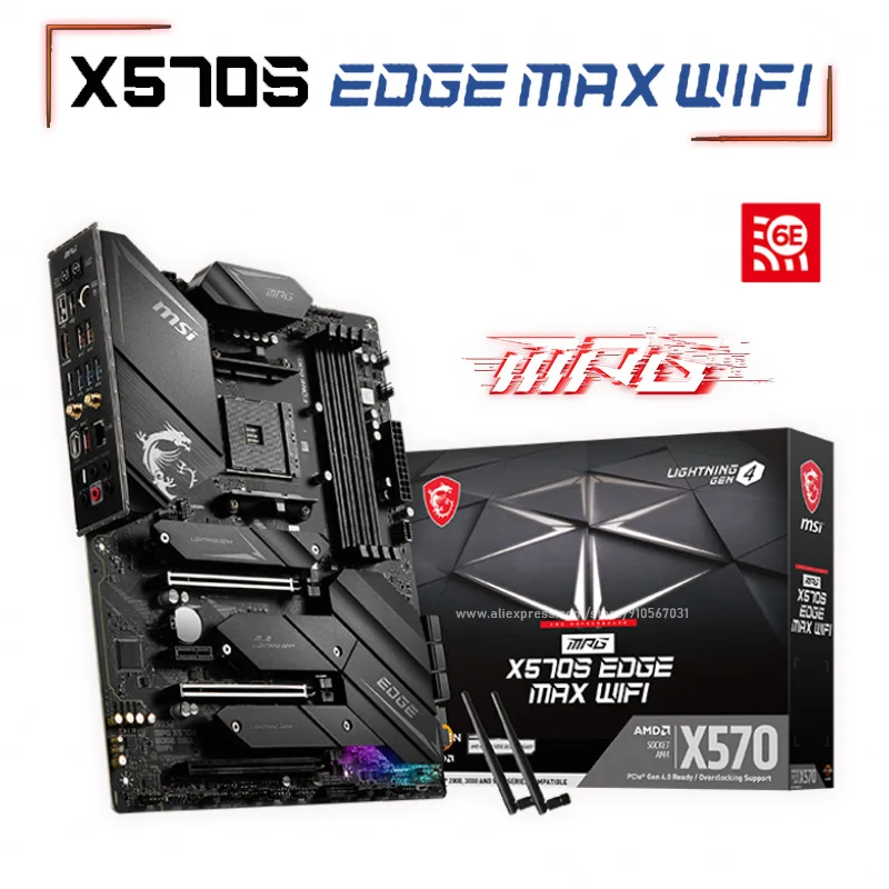 

AM4 MSI MPG X570S EDGE MAX WIFI Gaming Motherboard Support AMD Ryzen 5000 series CPU AMD X570 Mainboard AM4 X570 M.2 DDR4 AM4