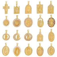 juya diy gold religious god mother virgin mary saint jesus charms pendant for handmade christian prayer jewelry making supplies