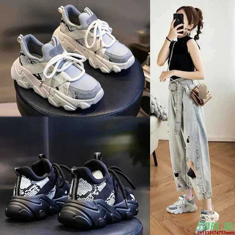 

Female spring 2020 new casual wild leather sports shoes female shallow mouth round head female running shoes ZZ-231