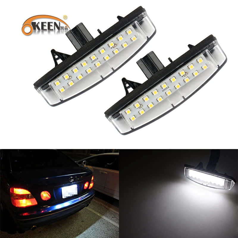 2 шт. Белый светодиодный номерной знак без ошибок для Toyota Camry Aurion Prius Lexus IS300 LS430 GS430