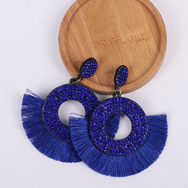 Женские серьги с кисточками корейские большие круглые индивидуальные подвески