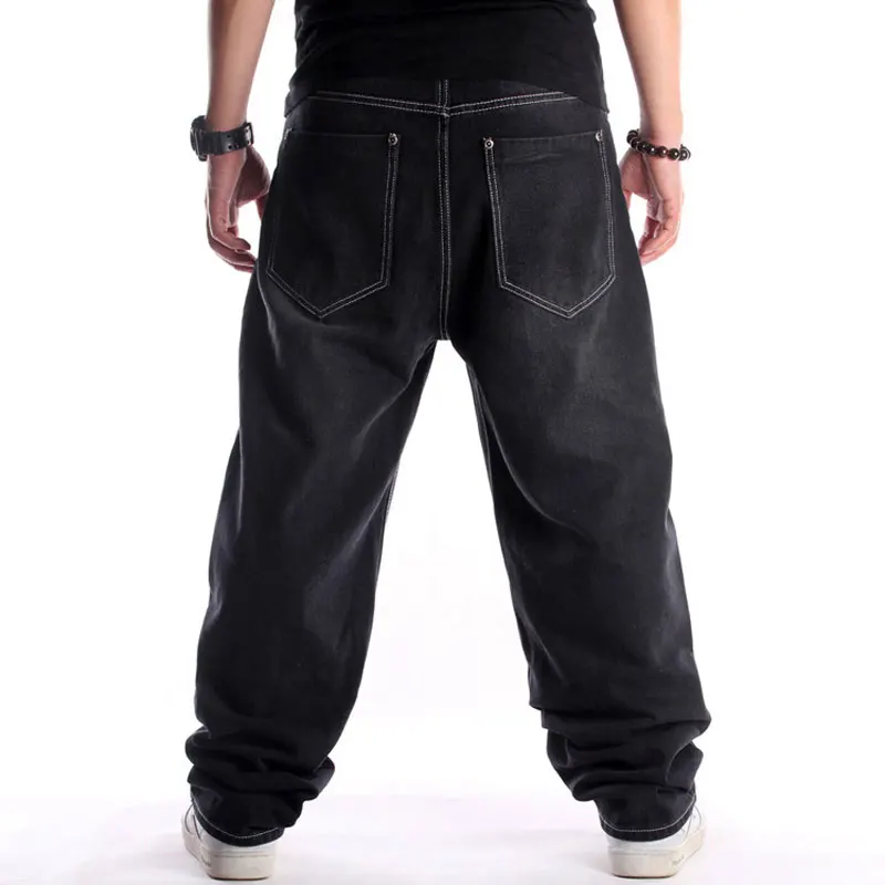 

Oversized Loose Jeans Men Denim Wide Leg Pants Straight Baggy Harem Streetwear Hip Hop Brand Black Trousers Large Size 30 - 46