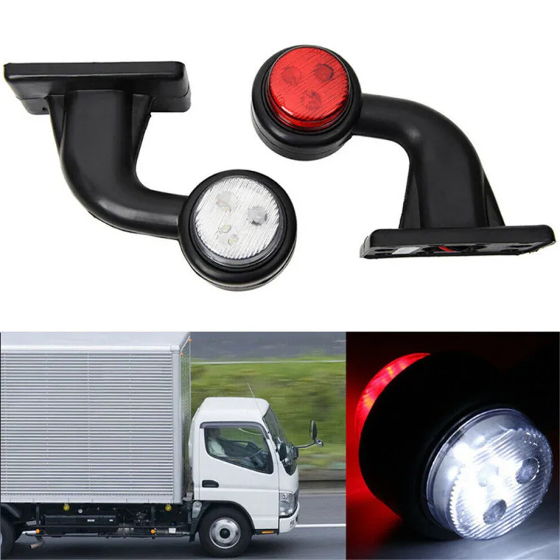 

2PCS 10-30V 8/12LED Side Marker Light Truck Light Indicator Lamp Tail Light Auto Trailer Lorry Lamps Red White Side Mark Light