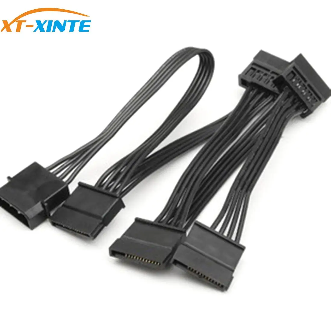 XT-XINTE 4Pin на SATA 15Pin адаптер от 1 до 5 сплиттер Жесткий диск удлинитель питания кабель 18AWG красный для DE Molex PC DIY