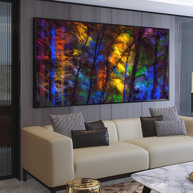 

Wall Art Large Size Colorful Forest Trees Canvas Poster Art Prints Modern For Living Room Home Decorative Picture