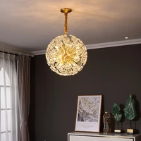 light luxury dandelion chandelier post modern net red living room bedroom creative dining room spherical petal crystal lamps