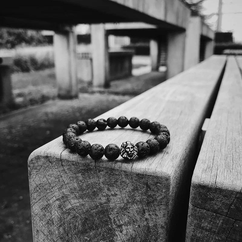 Новый браслет из натурального лавового камня с Львом для женщин и мужчин