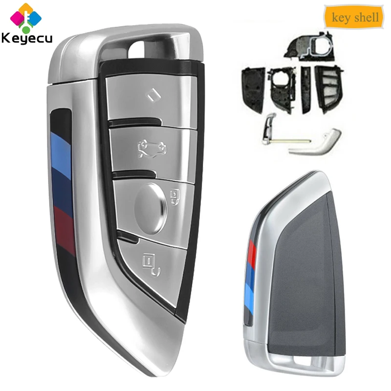 Чехол для автомобильного ключа KEYECU с 4 кнопками и умным дистанционным