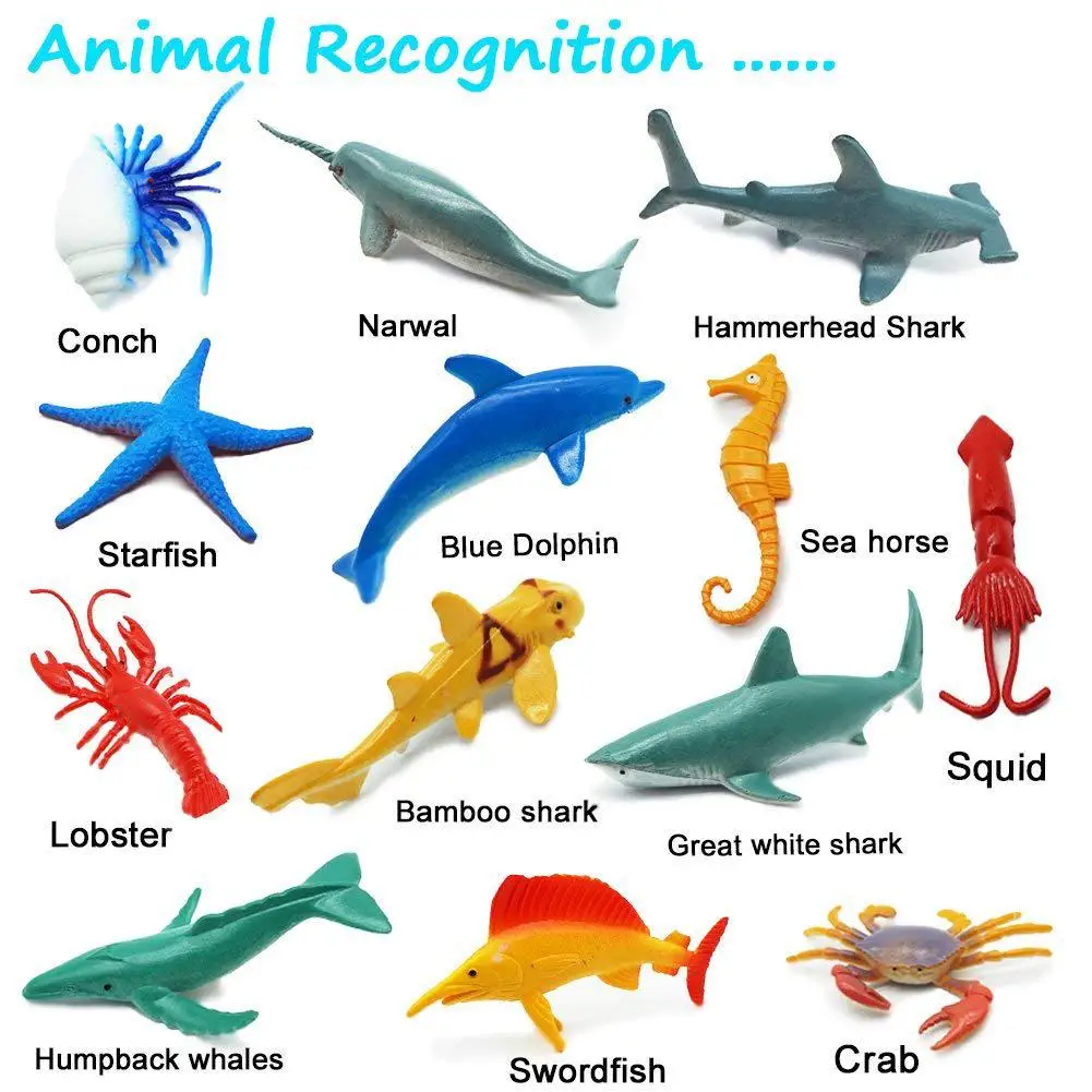 

24pcs/Set Children Mini Marine Animal Model Toy Funny Game Education Toy Gift