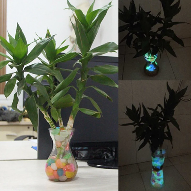 

50Pc/Set Garden Decor Stones Pebbles Luminous Glow In Dark Artificial Noctilucent Stone Fish Tank Aquarium Decoration Mix Color