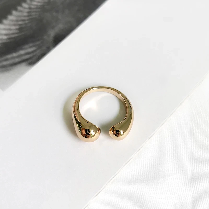 2020 Trend Retro Irregular 18k Gold Open Finger Rings for Women Twisted Ball Resizable Jewelry Men Brass Base | Украшения и