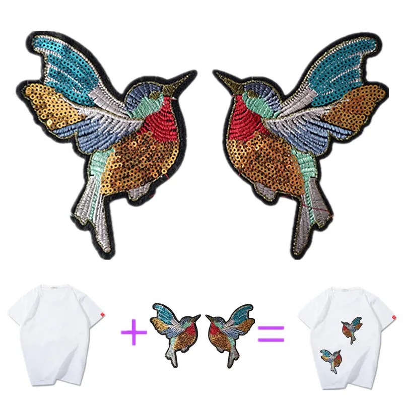 Нашивки с птицами и животными для одежды блестки большой Байкерский значок