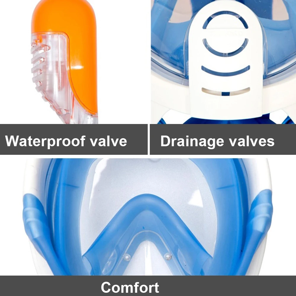 

Diving Mask Full Face Underwater Snorkeling Mask Anti Fog Mask Set Safe and Waterproof Respiratory Masks Scuba Diving Equipment