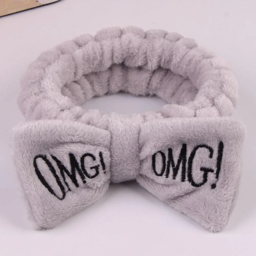 

Hot Korea Style Women Cute Letter OMG Makeup Face Washing Hairband Headbands For Women Girls Elastic Hairdo Novelty Headwrap