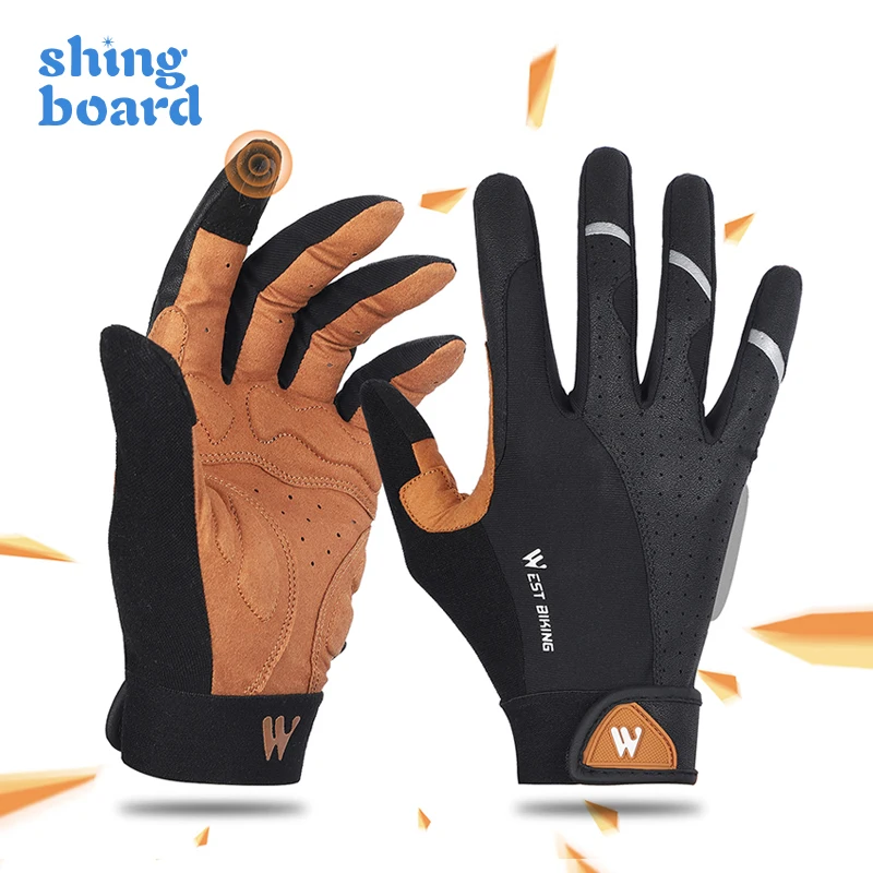 

Светоотражающие велосипедные перчатки, Нескользящие дышащие для сенсорных экранов, для мужчин и женщин, для езды на велосипеде, бега, фитне...