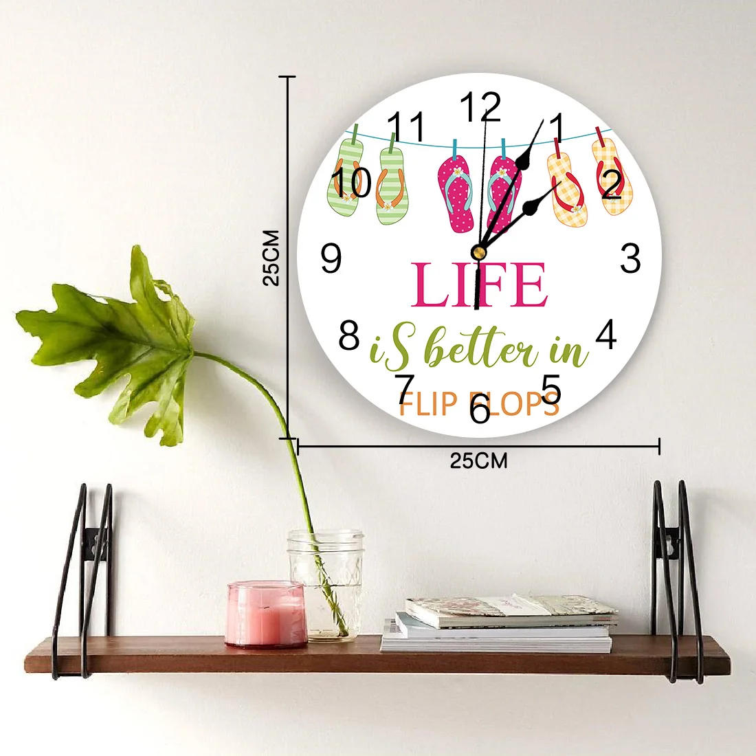 Красочные тапочки круглые Настенные часы современный дизайн украшение для дома