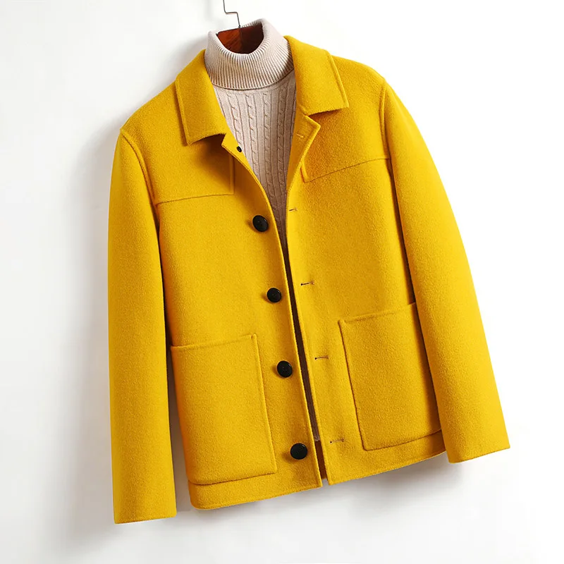 

PAULKONTE, осень, зима, новинка, двухстороннее Мужское пальто, модный тренд, дикая шерсть, удобная, теплая, одноцветная, мужская длинная куртка