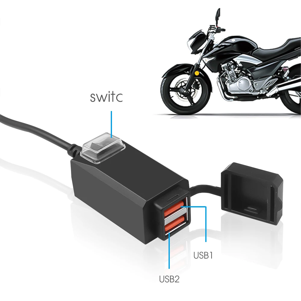 Зарядное устройство Kebidu для мотоцикла 5 в 1 а/а с двумя USB-портами | Мобильные