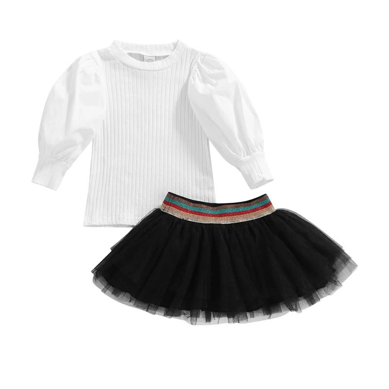 

Spring Autumn Baby Outfits Toddler Kids Girls Puff Long Sleeve Shirt Tops Tutu Dress Infant Outfit Set Roupa Infantil Menino