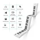 MIDIPLUS 88 клавишные складной электронного фортепиано Портативный клавиатура 128 тонов двойной динамики наушники Выход с сустейн-педаль Новый