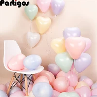 10pcs 2 2g thicken macaron balloons candy color love latex heart shaped wedding supplies party decoration kids toys