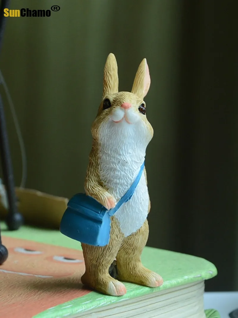 Новый Модный милый кролик украшения кукла садовый автомобиль полимерный