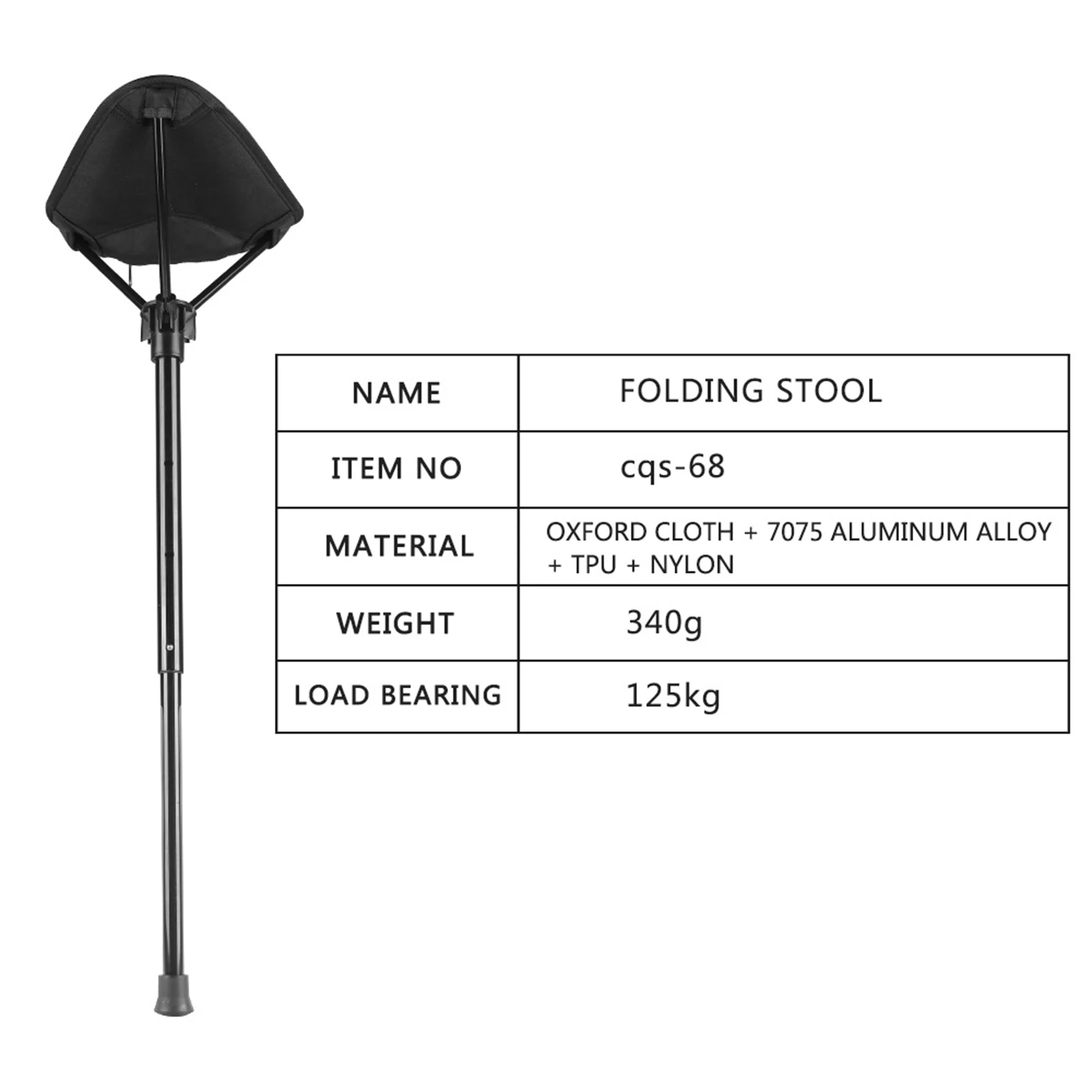 Seat post adjustable seat folding stool aluminum alloy pole chair outdoor portable ABS strong and lightweight | Спорт и развлечения