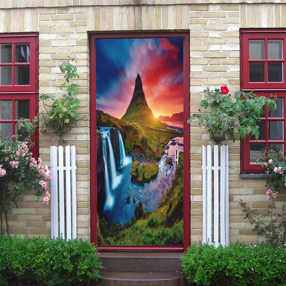 

Colorful Mountain Waterdrop Sunrise Scene Sticker Wall Decor Stickers Decals Decoration Drop Shipping