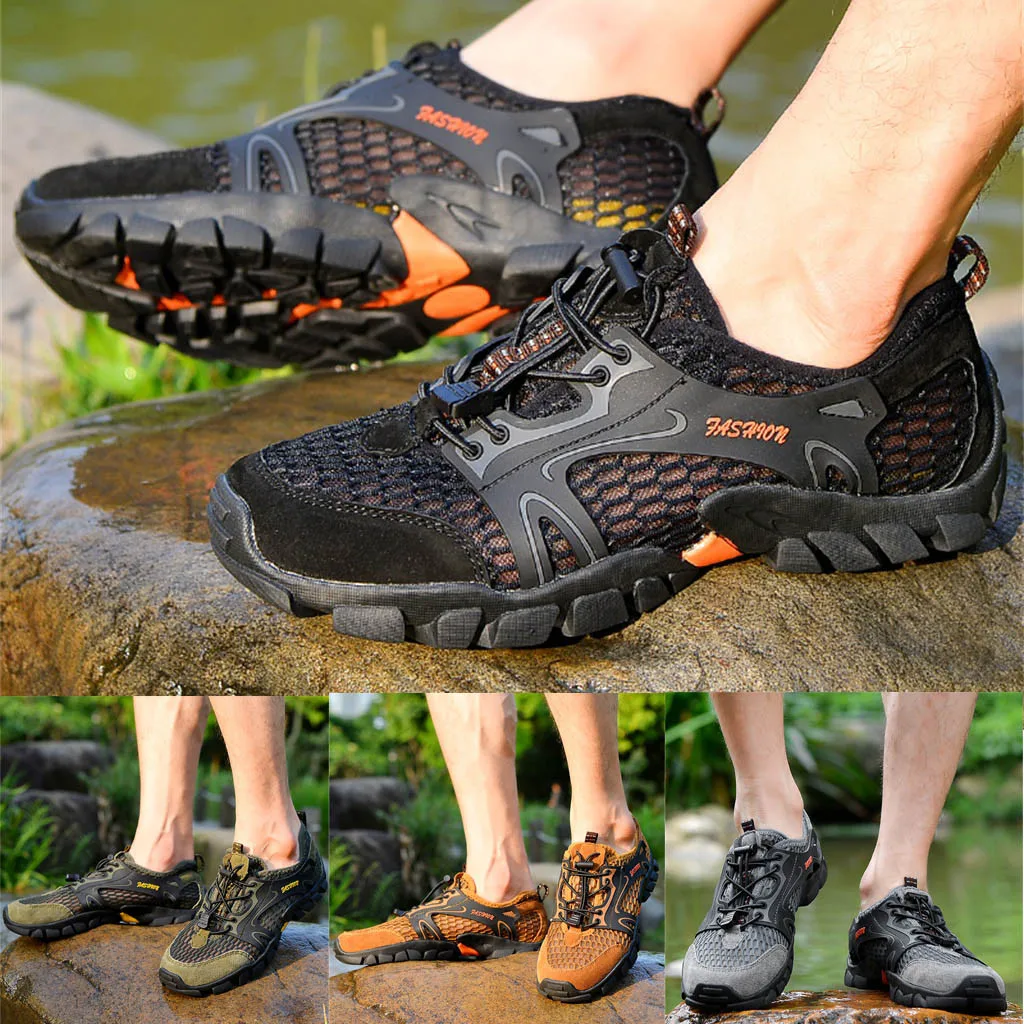 

SAGACE Summer Sneakers Men 2019 Breathable Mesh Climbing Shoes Outdoor Leisure Sports shoes for male Swimming Shoes outdoor new