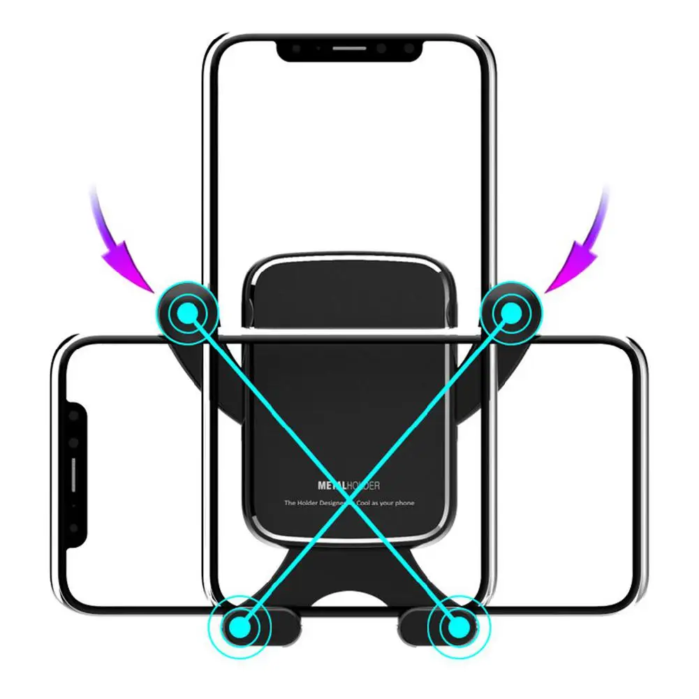 Horizontal Vertical Screen Gravity Bracket Car Phone Holder Metal Universal Air Outlet Mount Vehicle Stand r60 | Мобильные телефоны